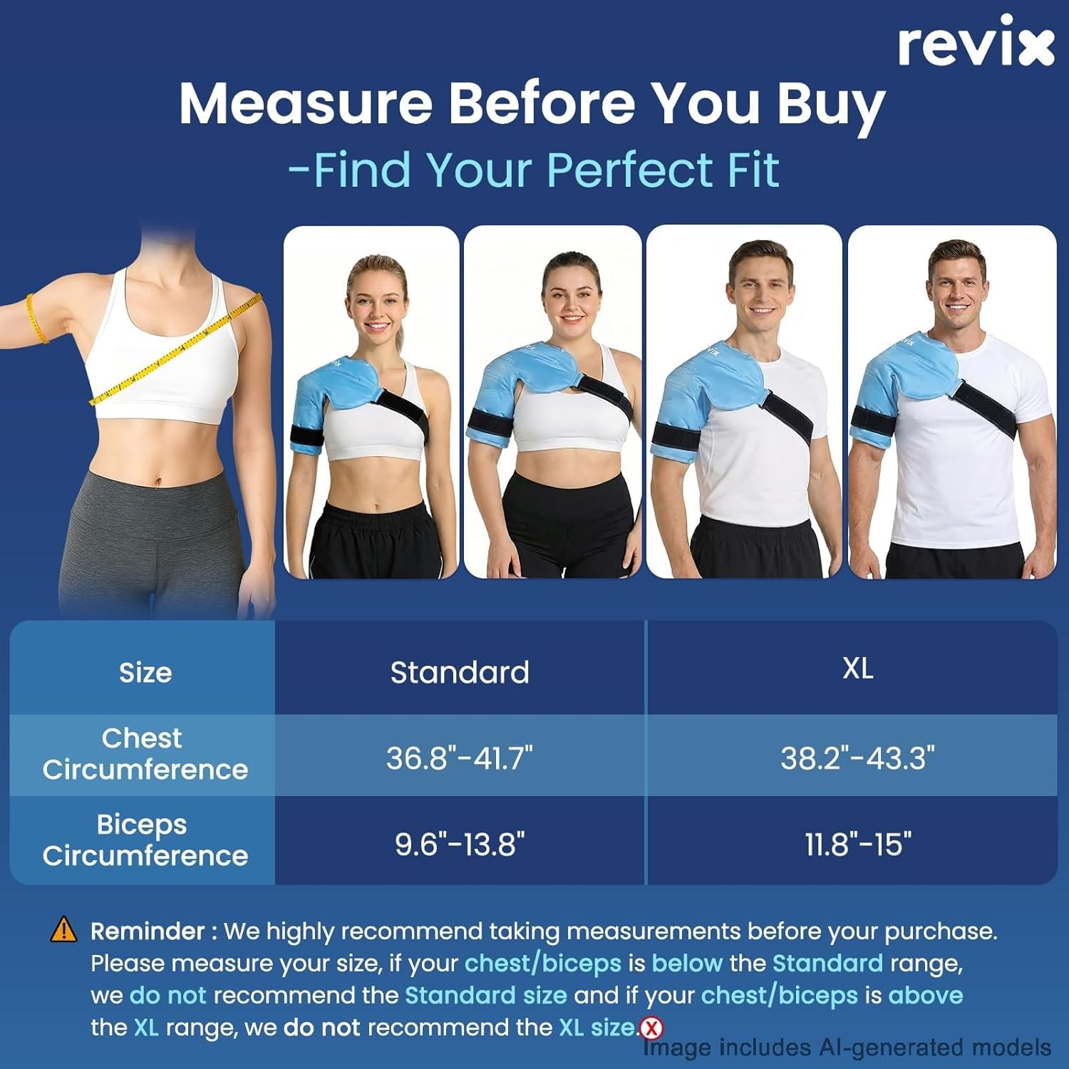 REVIX Shoulder Ice Pack Wrap for Rotator Cuff, Reusable Gel Cold Pack