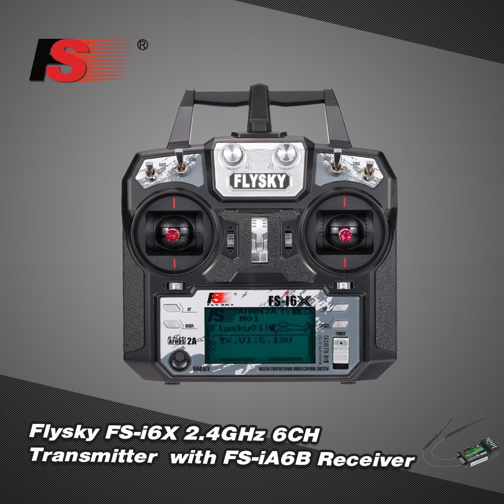 GoolRC Flysky FS-i6X 2.4GHz 10CH AFHDS 2A RC Transmitter with FS-iA6B Receiver for RC Drone Airplane Helicopter
