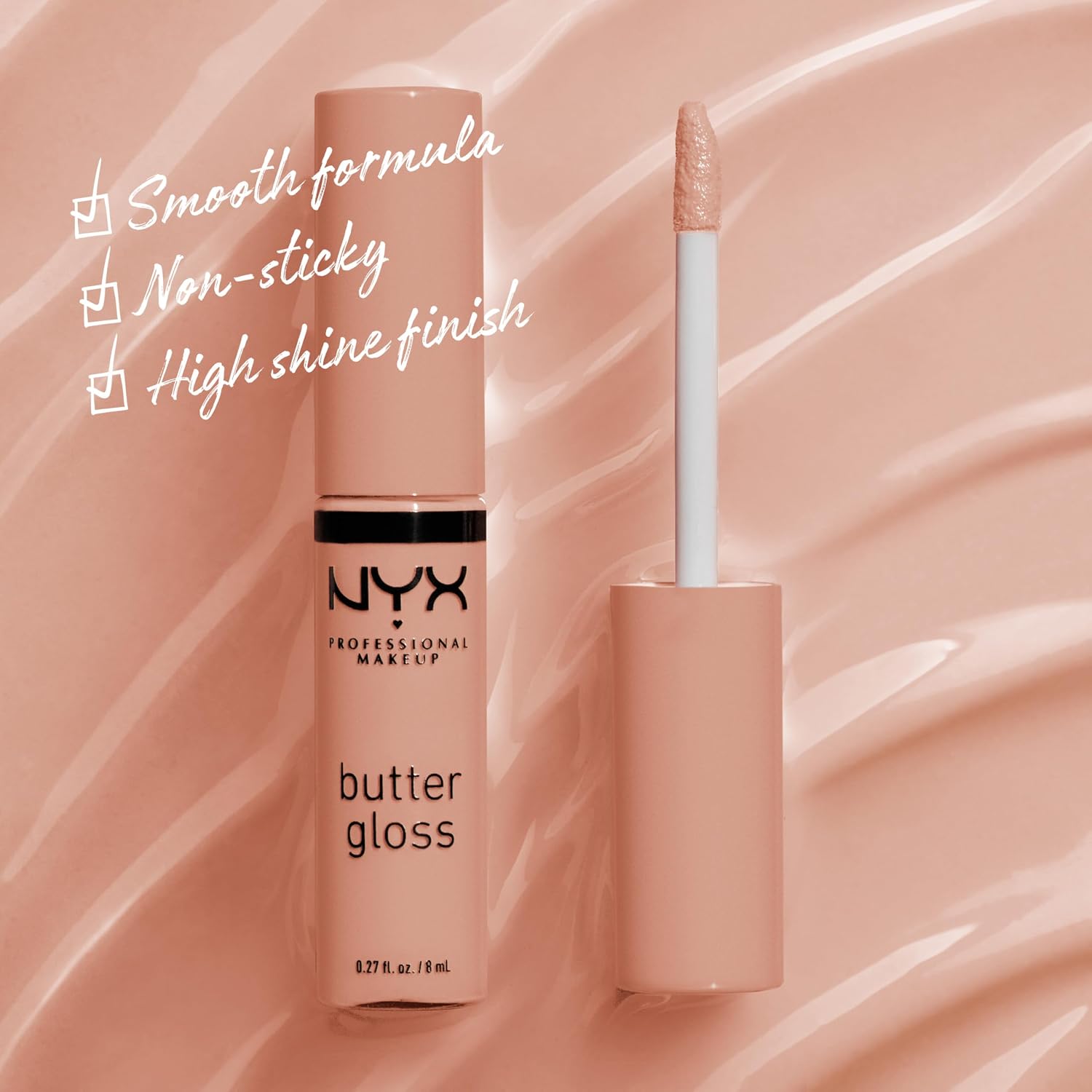 NYX PROFESSIONAL MAKEUP Butter Gloss, Non-Sticky Lip Gloss - Praline (Deep Nude)