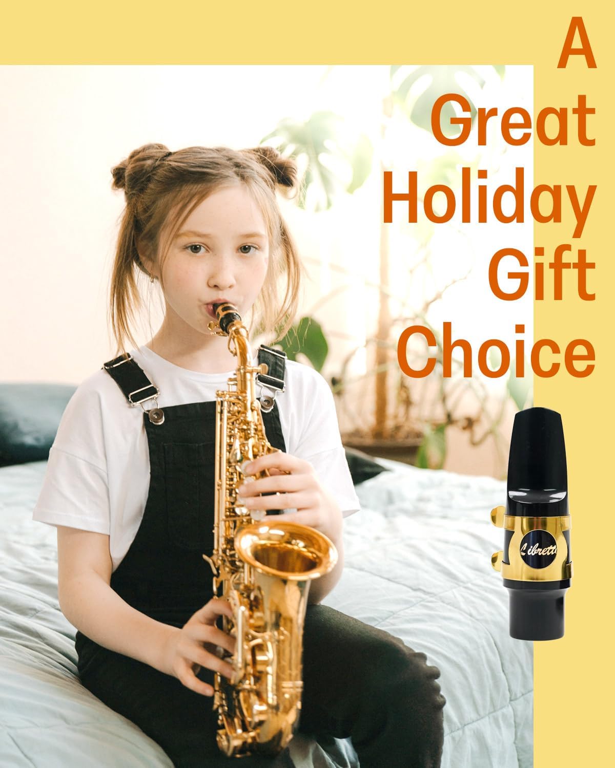 Libretto Alto Saxophone Mouthpiece Kit, Giftable Standard Mouthpiece Set: ABS Mouthpiece, Plastic Cap