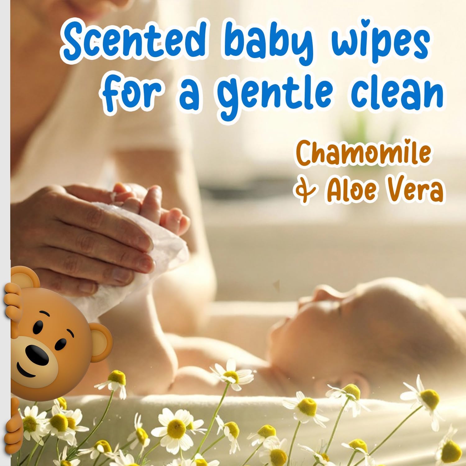Ricitos de Oro Baby Wipes | Chamomile & Aloe Vera | 80 ct | 6-Pack