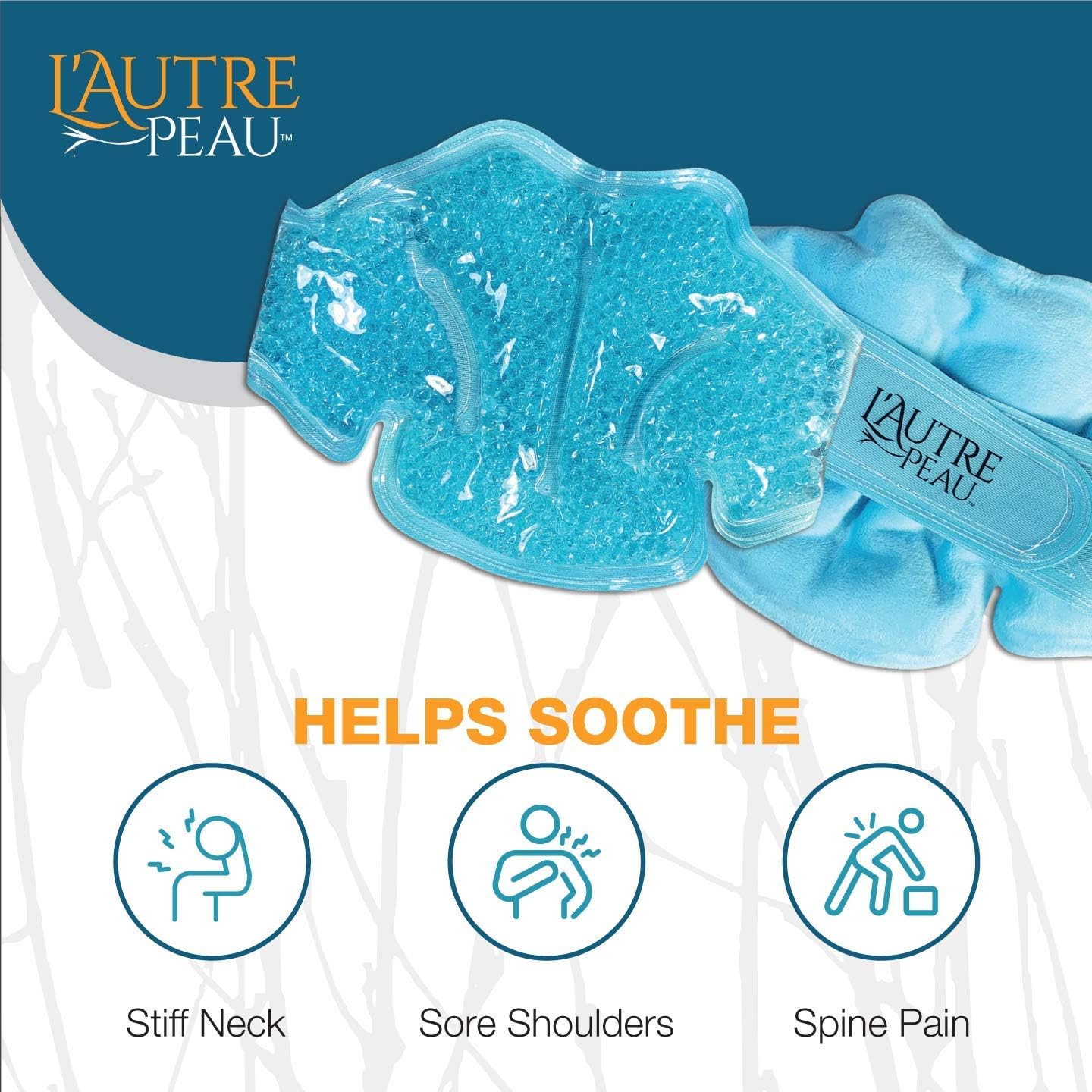 USA Merchant | Hot/Cold Plush Neck & Shoulder Gel Bead Wrap | Freeze Therapeutics by L'AUTRE PEAU | Relief for Tension, Headaches, Injuries, Swelling