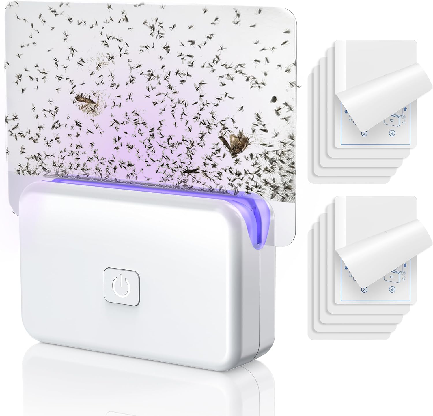 LFSYS 2 Pcs Fruit Fly Traps for Indoors (2 Device+10 Refills) Plug in UV Light Fly Trap for Gnats, Fruit Flies, Flying Insects Sleek Design Indoor Safe