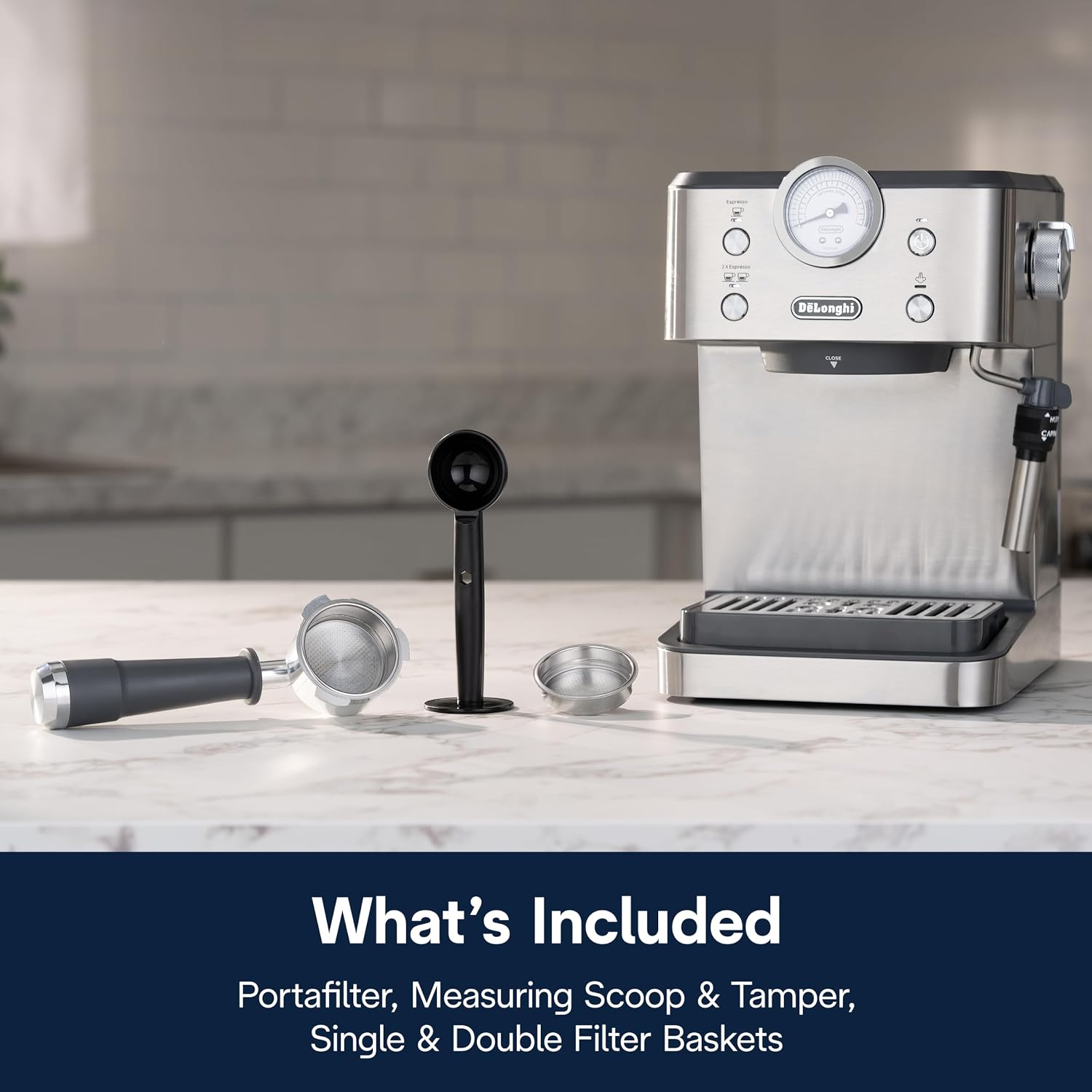 De'Longhi Stilosa Compact Manual Espresso Machine, Manual Milk Frother
