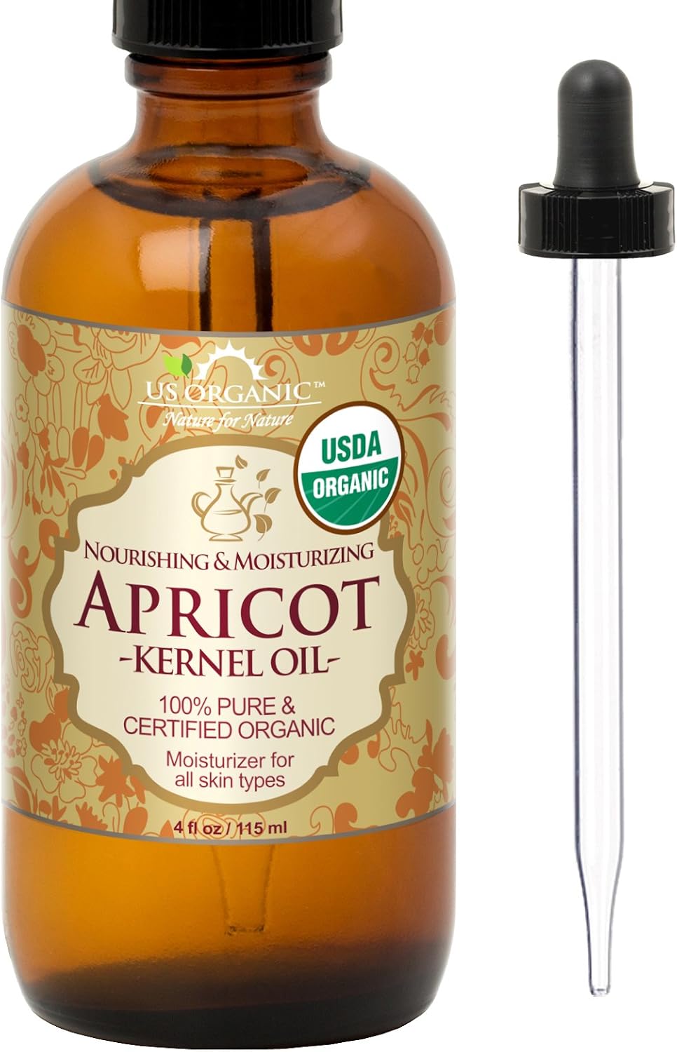 US Organic Moroccan Argan Oil, USDA Certified Organic,100% Pure & Natural, Cold Pressed Virgin, Unrefined, 2 Oz in Amber Glass Bottle, for Hair treatment, Skin, Nail, Cuticle, Sourced from Morocco.