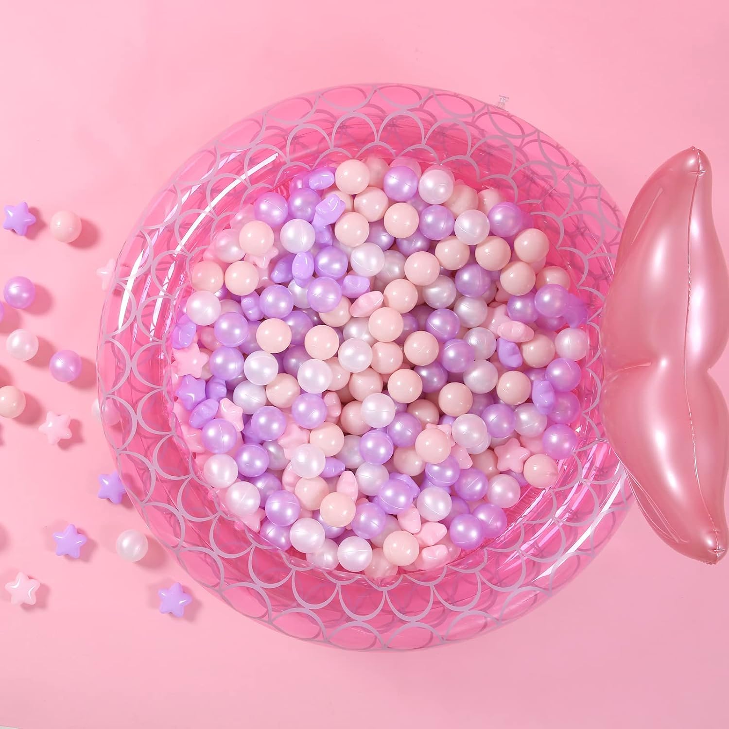 GOGOSO Ball Pit Balls 100 PCS for Toddles, Kids Plastic Balls for Ball Pit, Pool, Pink Party Accessories, Birthday Decoration