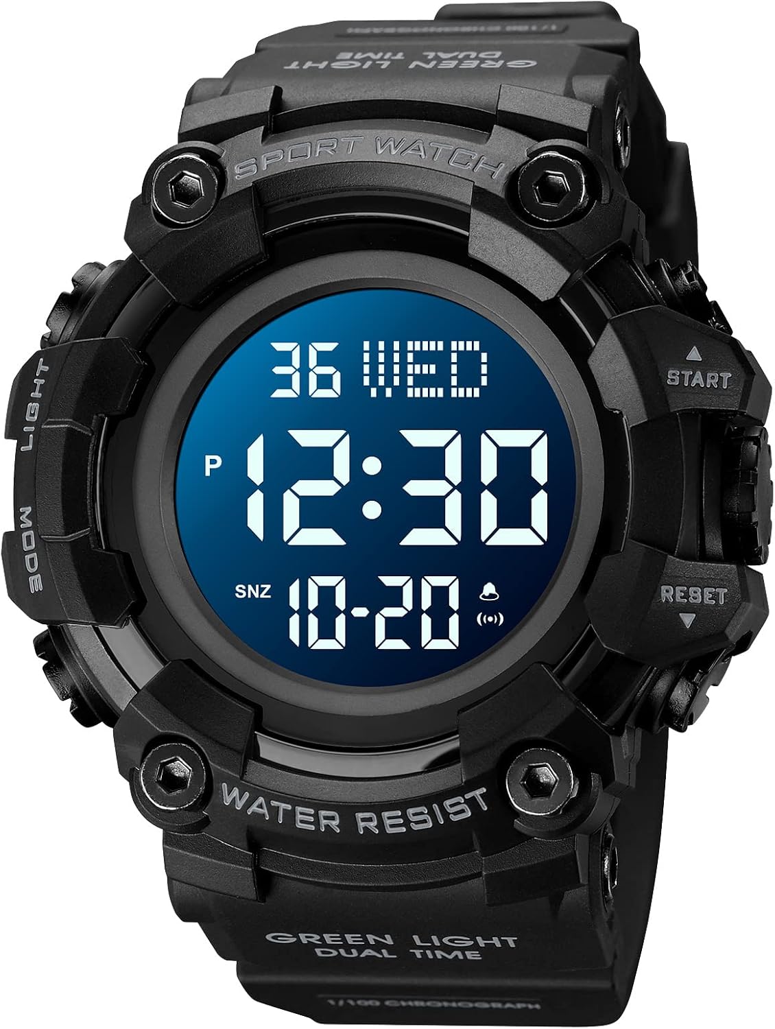 FANMIS Men's Digital Sport Watch Military LED Alarm Waterproof Quartz Watch | Tactical Outdoor Sport Watch Multi Function Led Display Alarm Stopwatch Date Quartz Rugged Style Daily Water Resistance