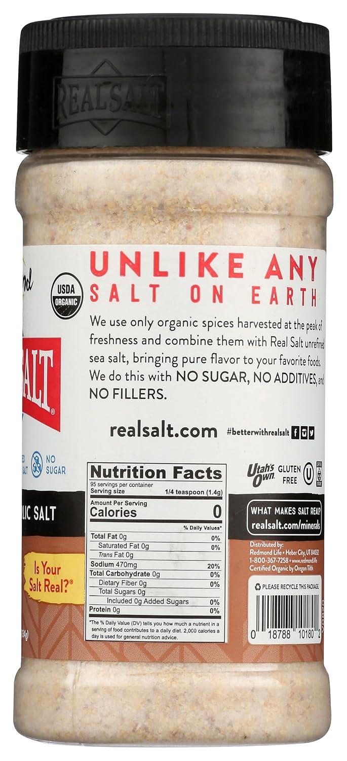Redmond - Real Salt Seasoning, Natural Unrefined Gluten Free 8.25 Ounce