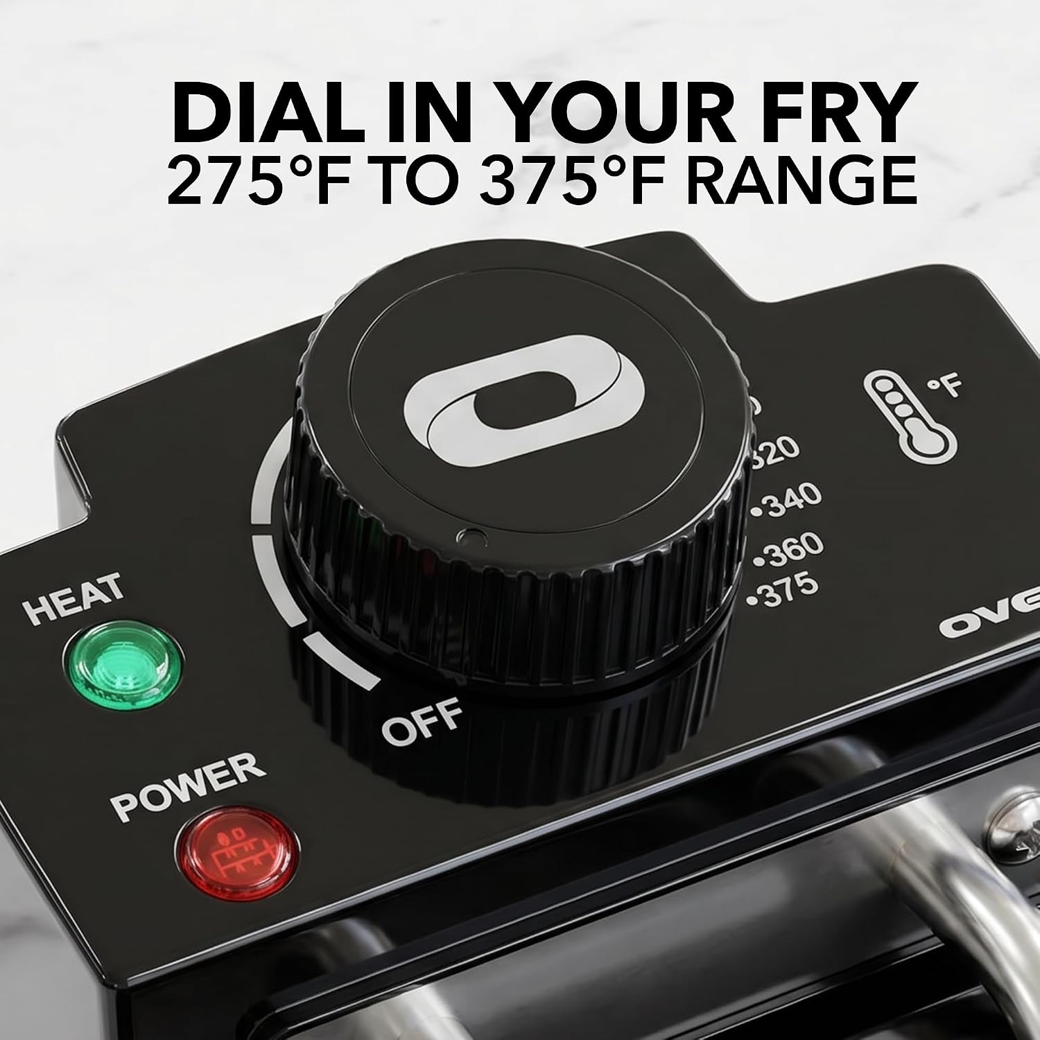 OVENTE Electric Deep Fryer, 0.9L Capacity, 840W, Silver FDM1091BR | Adjustable Temperature Knob, Locking Lid, Removable Frying Basket and Cool Touch Handle, Easy to Clean Stainless Steel Body