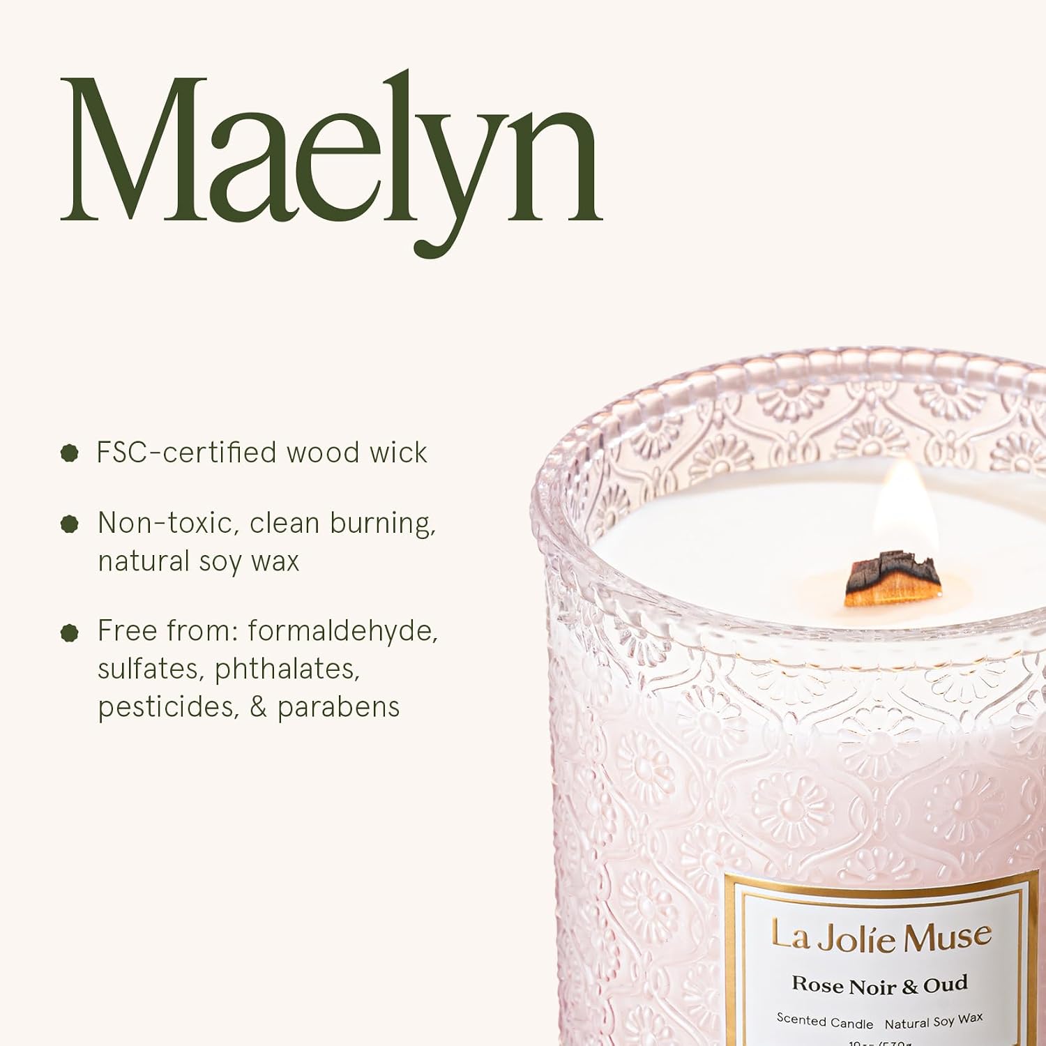 LA JOLIE MUSE Starlit Fir Pine Scented Candles for Home,19 oz Natural Soy