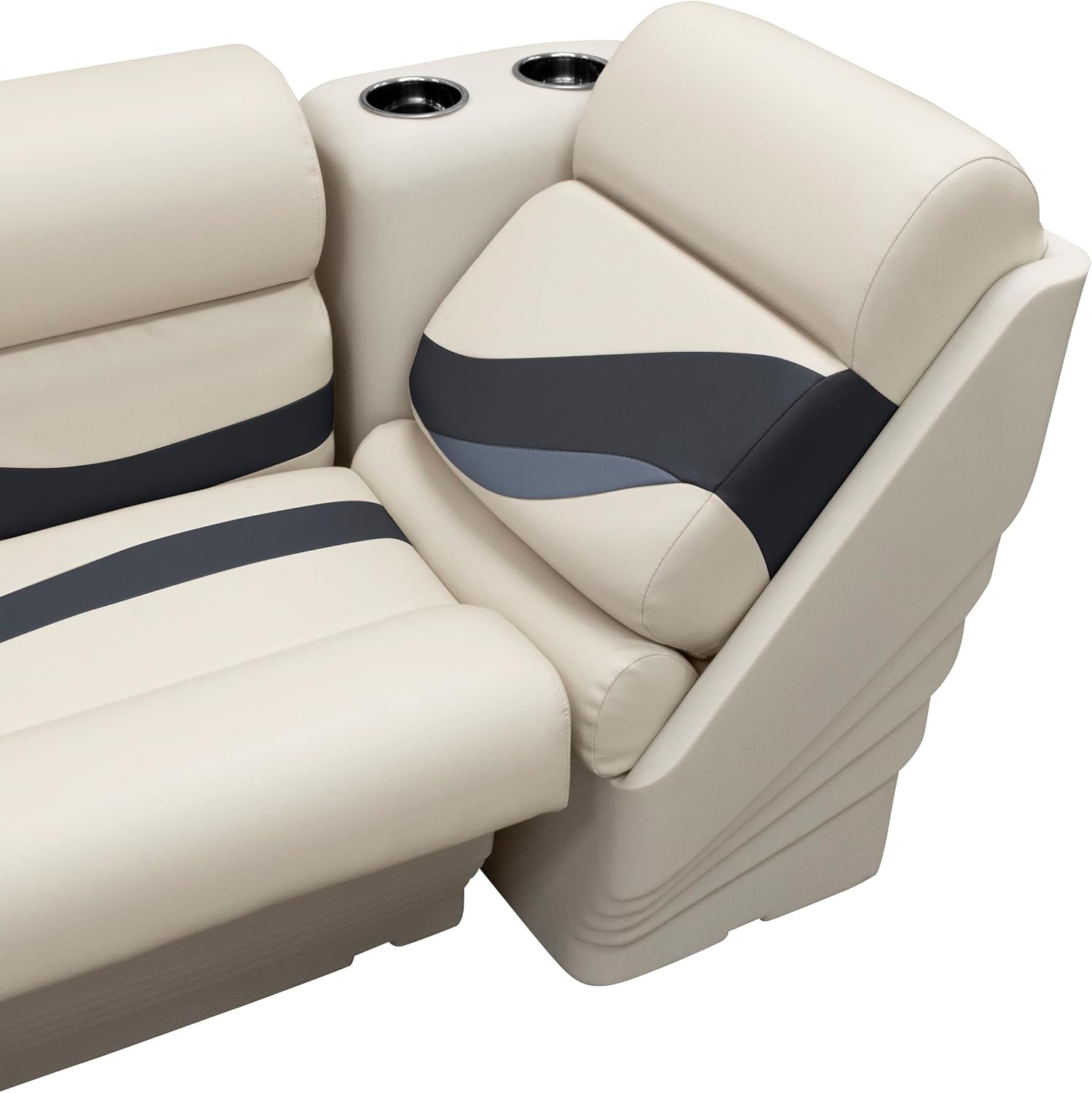 Wise BM13006L-986 Premier Series Pontoon Left Lean Back Recliner, Platinum/Spectra Navy/Cobalt