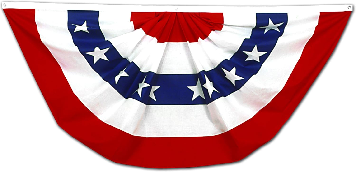 Annin Flagmakers American Flag Pre-Pleated Full Fans Bunting Decorations