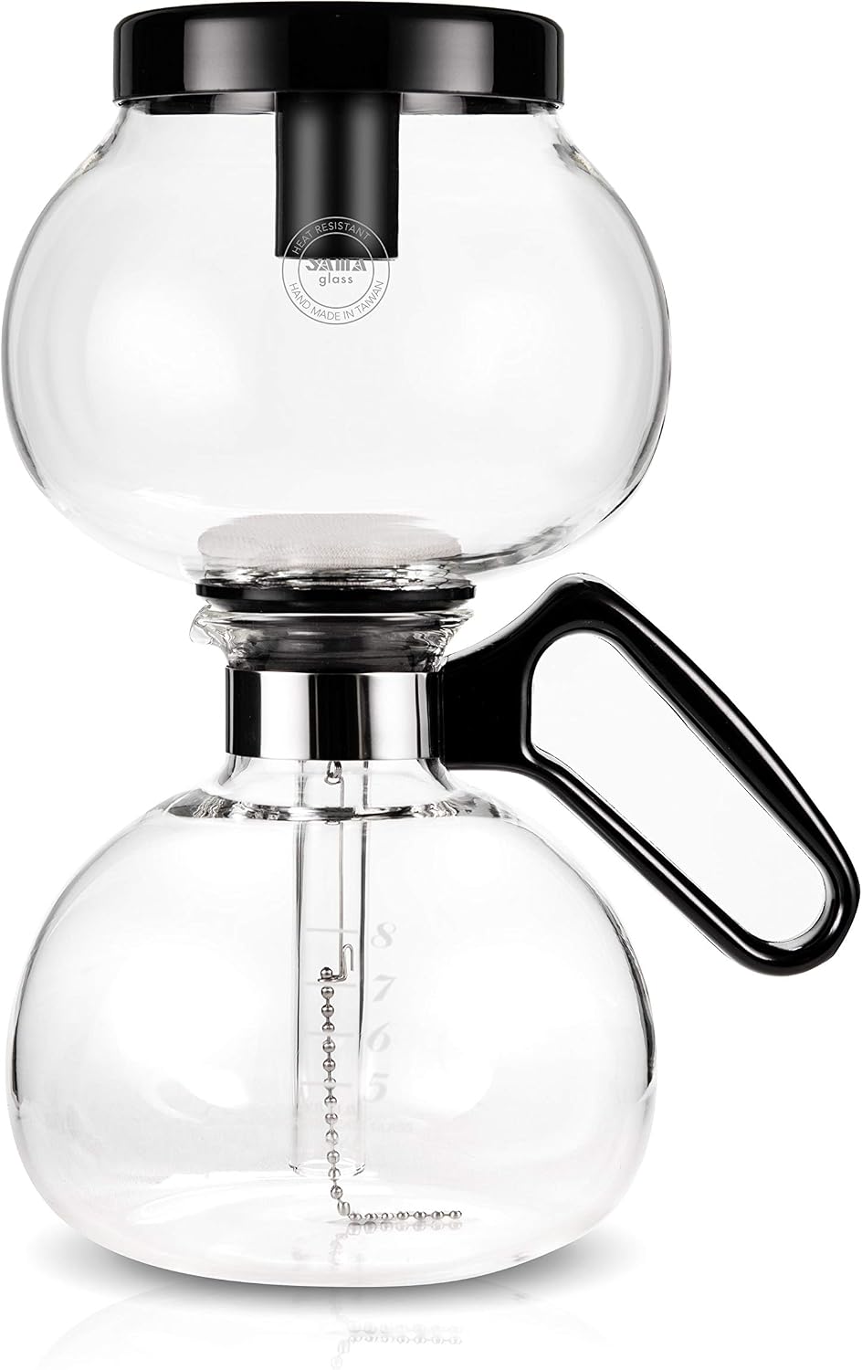 Yama Glass 5-Cup Stovetop Siphon Coffee Maker, 15 Oz Vacuum Brew, Heat-Resistant Borosilicate Glass