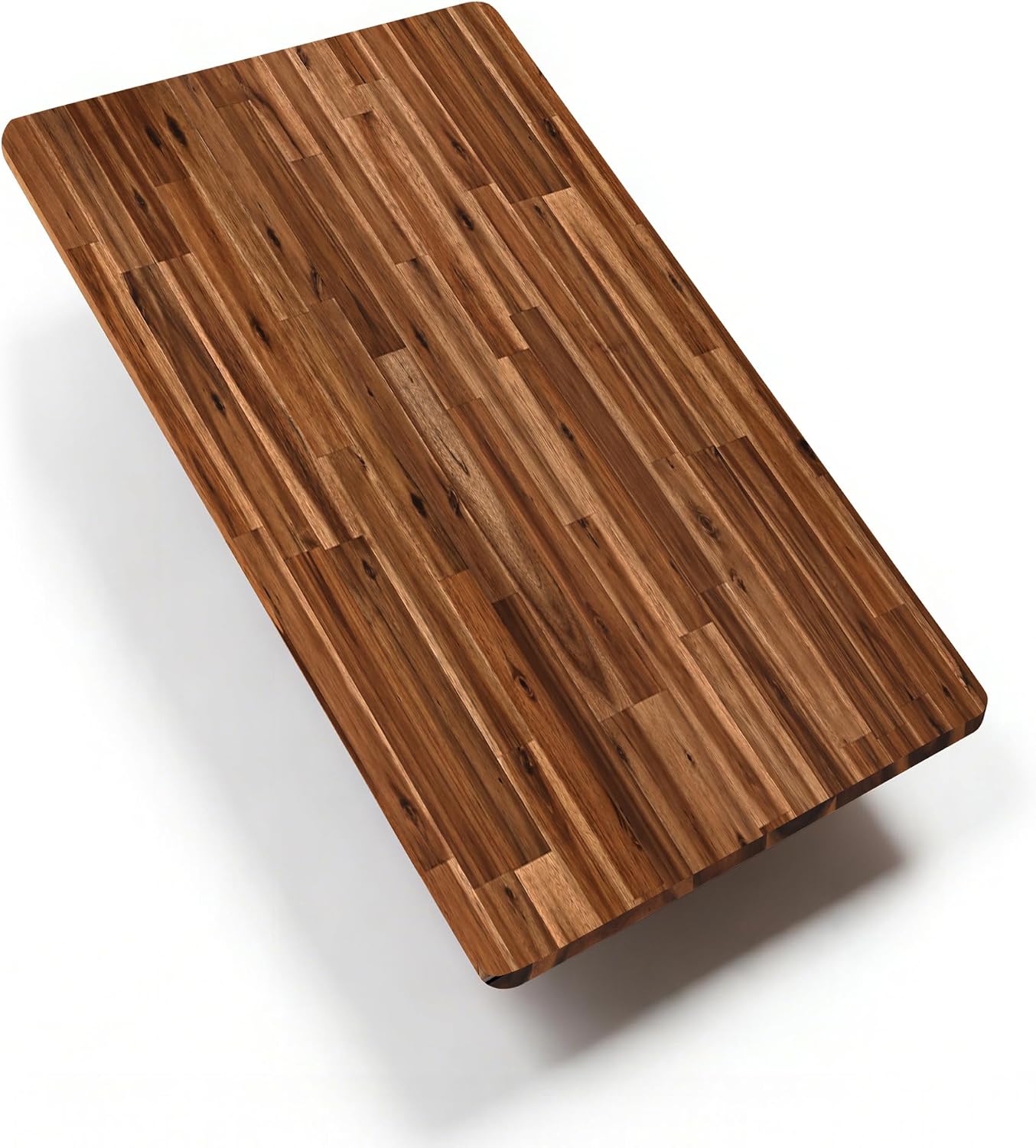 FLEXISPOT Acacia Solid Wood 55"x28" Butcher Block Desktop, Walnut | Acacia Solid Wood, Thick Beveled Edge, For Standing Desk, Office Table, Workbench, DIY Furniture Projects
