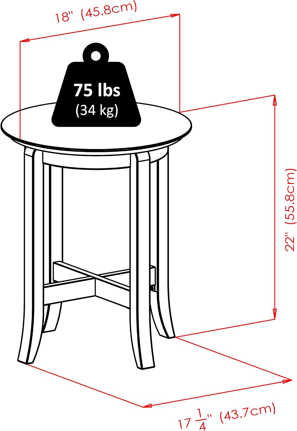 Winsome Toby Round End Table | Small Practical and Elegant Round Table for Bedroom, Den, or Living Room, Furniture Essentials for New Homes