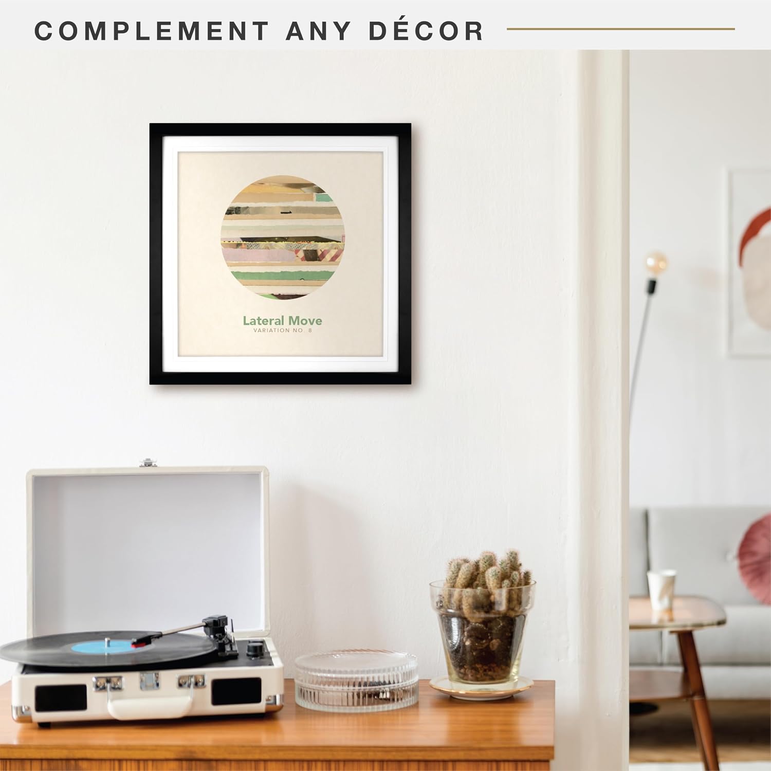 MCS Single Matted Record Album Frame, 15x15, Black
