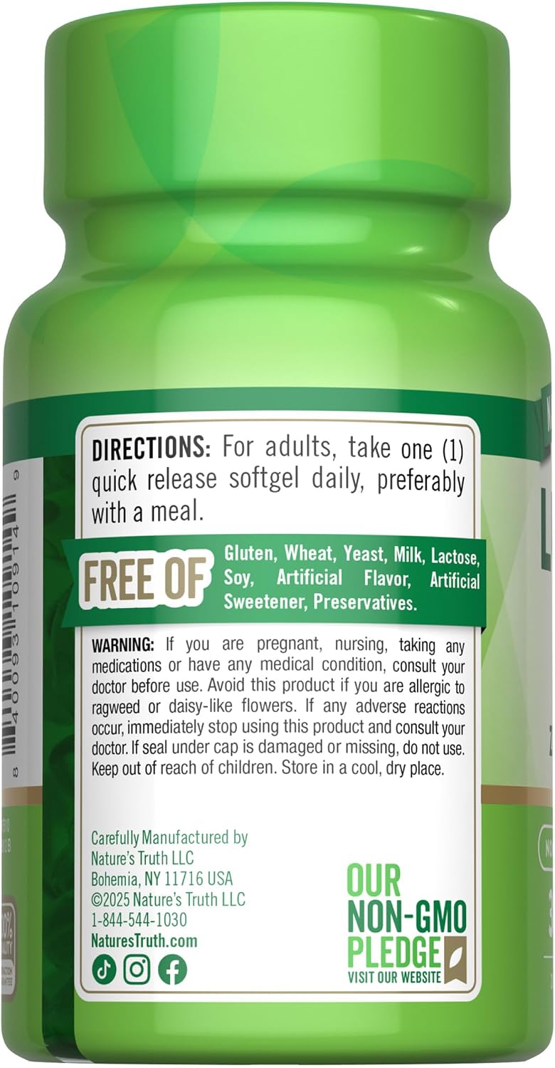 Nature's Truth Lutein and Zeaxanthin Supplement | 40mg | 30 Softgels