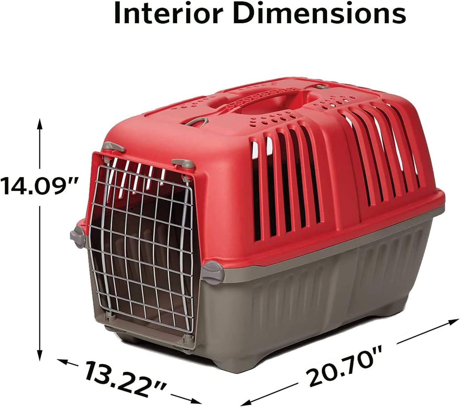 Spree by MidWest 19-Inch Travel Carrier, Blue, Fits Pets up to 10 lbs | Hard-Sided Pet Carrier, Steel Door, Ventilated Design, Locking Tabs, Easy Assembly