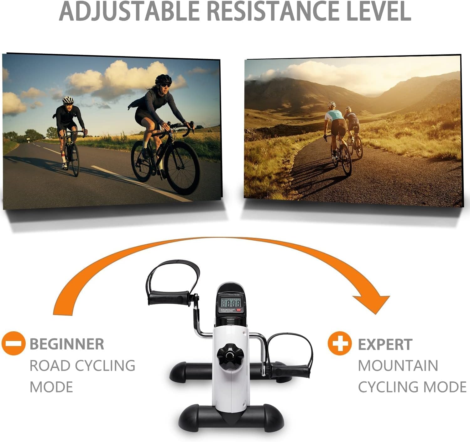 TODO Mini Exercise Bike Pedal Exerciser Foot Peddler Portable Therapy Bicycle with Digital Monitor