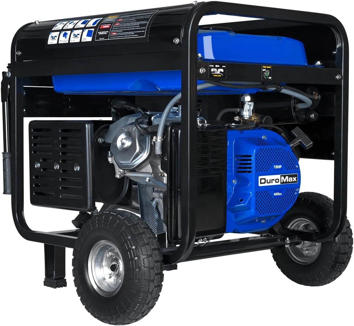 DuroMax XP12000EH 12,000-Watt Dual Fuel Portable Generator – Gas & Propane, Electric Start, Whole Home Backup Power, Transfer Switch Ready, RV & Emergency Ready