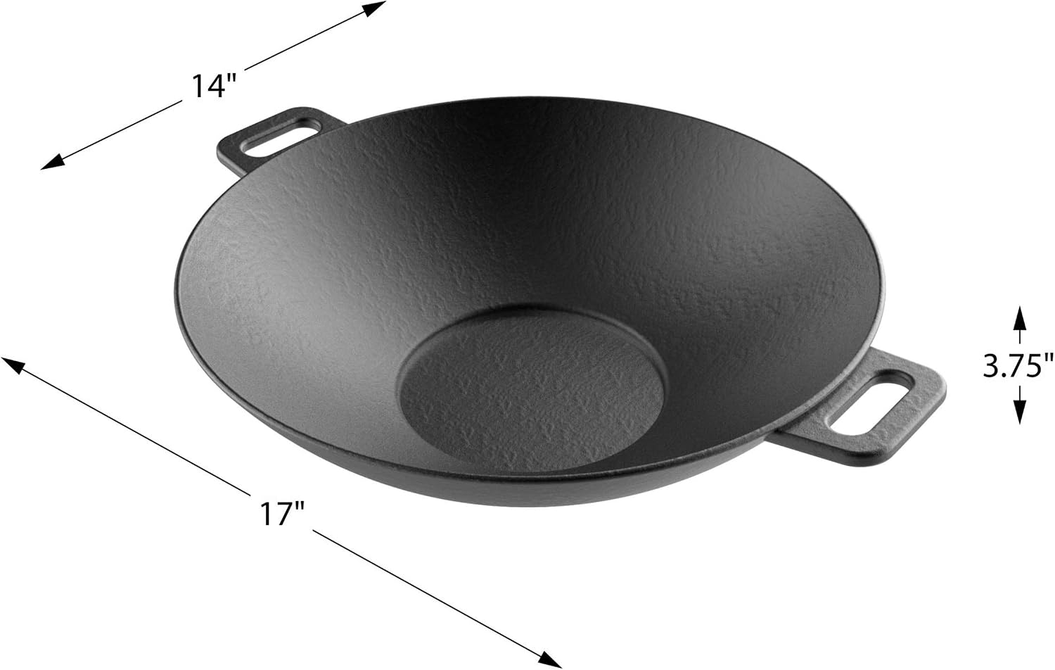 Classic Cuisine Cast Iron Wok, 14-Inch