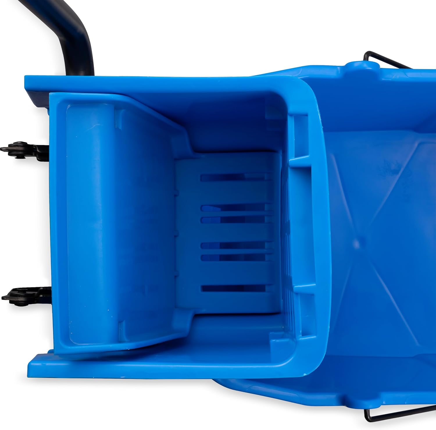 Carlisle FoodService Products 26 Qt Mop Bucket with Side Wringer, Yellow | 18.5 x 16.5 x 16.5 Inches, 34.25-Inch Handle Height, 50,000-Cycle Wringer, Non-Marking Casters, Assembly Required