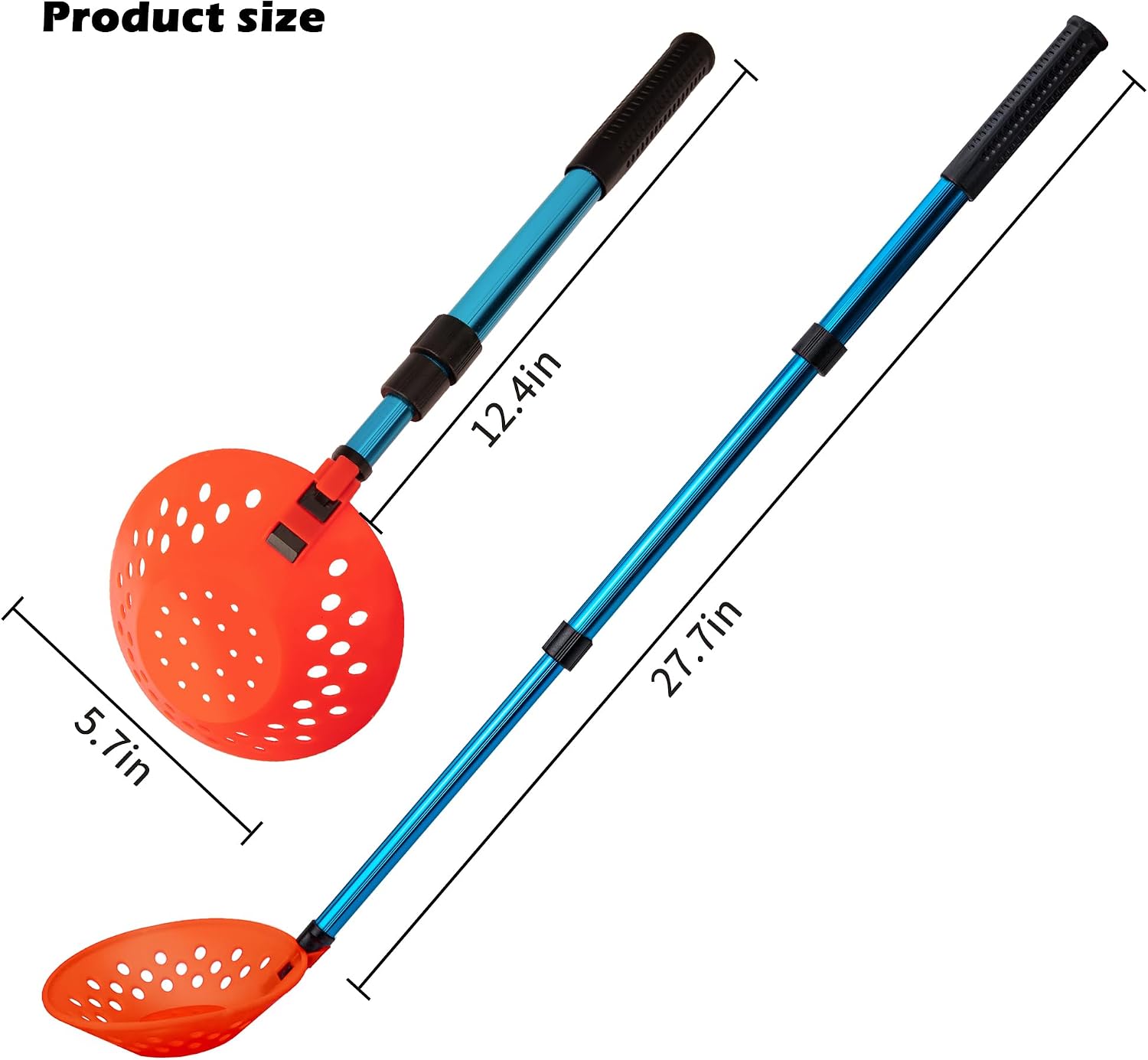 33.4" Adjustable Ice Fishing Skimmer Scoop with Long Handle | Portable Winter Ice Fishing Scooper, Ice Fishing Gear for Scooping Out Ice While Fishing
