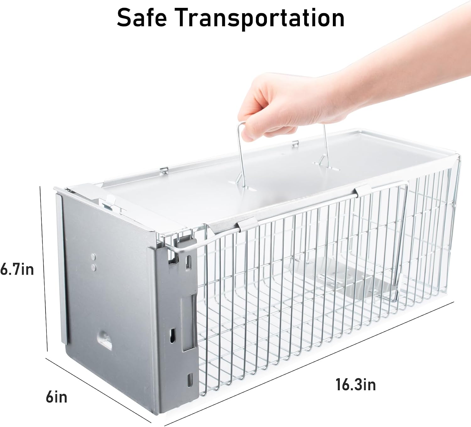 Faicuk Large Collapsible Humane Live Animal Cage Trap for Raccoon, Opossum, Stray Cat, Rabbit, Groundhog and Armadillo 32 x 11 x 13 Inch