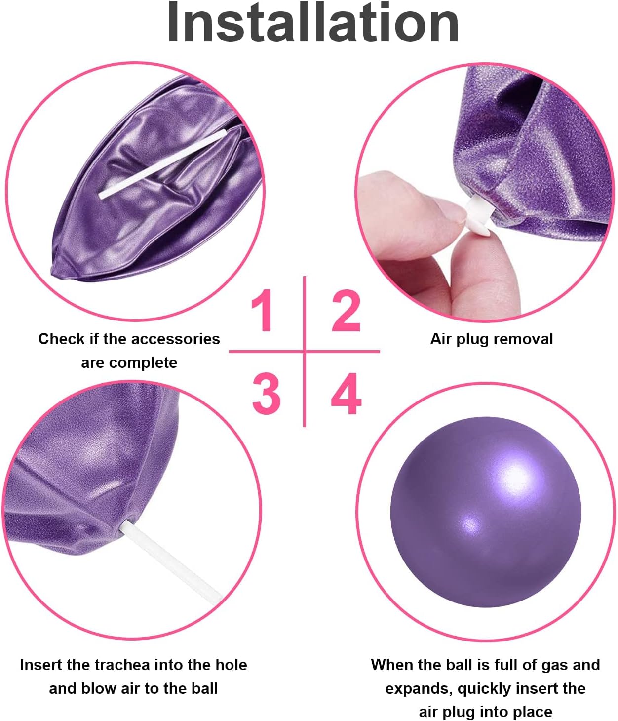 2 Pcs Pilates Ball 23cm Small Exercise Ball Stability Ball for Yoga Barre Core Training and Physical Therapy- Comes with Inflatable Straw