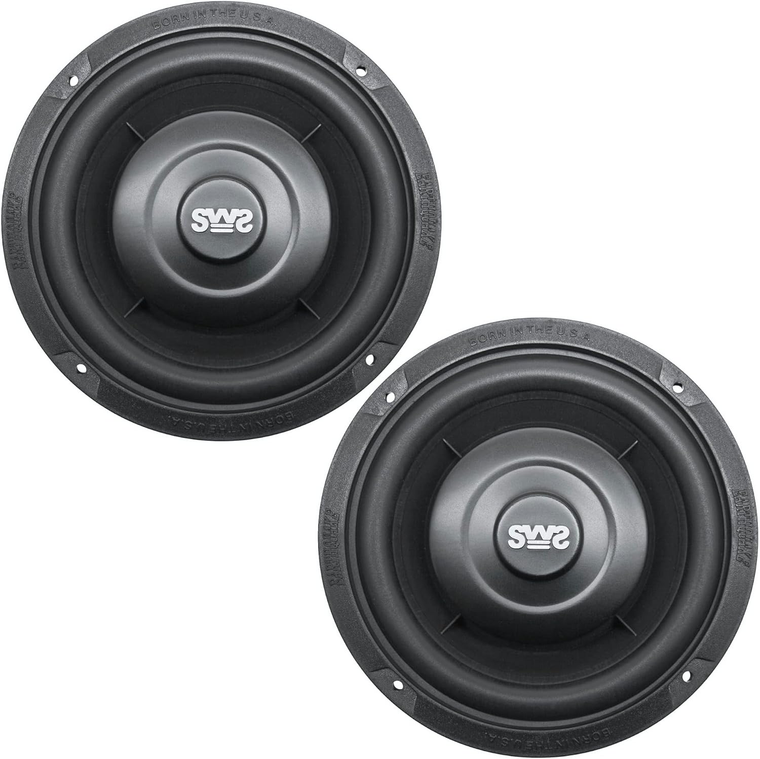 Earthquake Sound i82SWS 8-inch Shallow Woofer System Under-the-Seat Subwoofers with Gaskets, 2-Ohm (Pair)