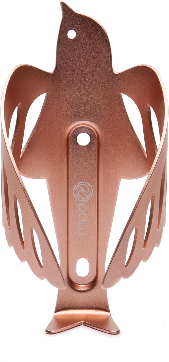 Portland Design Works Water Bottle Cage - Lightweight Water Bottle Holder for Bikes, Owl Cage, Black/Gold