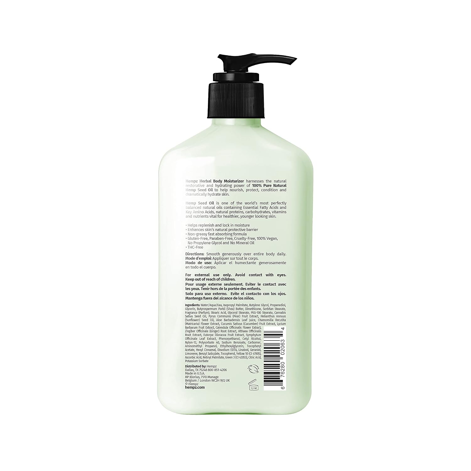 HEMPZ Body Lotion - Sweet Pineapple and Honey Melon - Daily Moisturizing Cream - 17oz