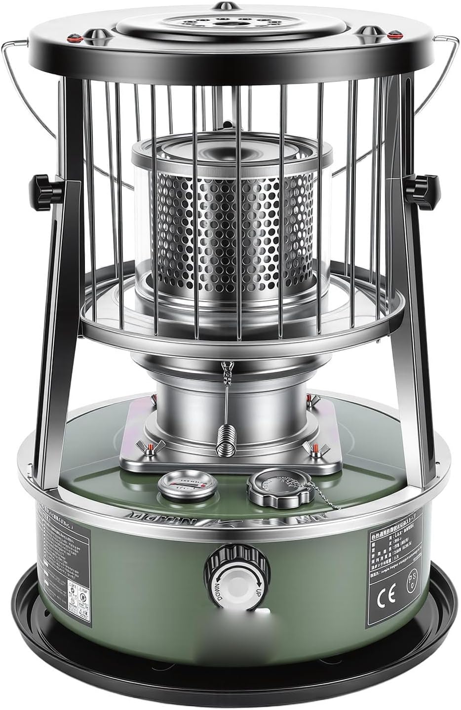 Cosiki Portable Kerosene Heater, Adjustable Height 5.2L Tank 20-25 Hours Heat for Indoor Outdoor Use