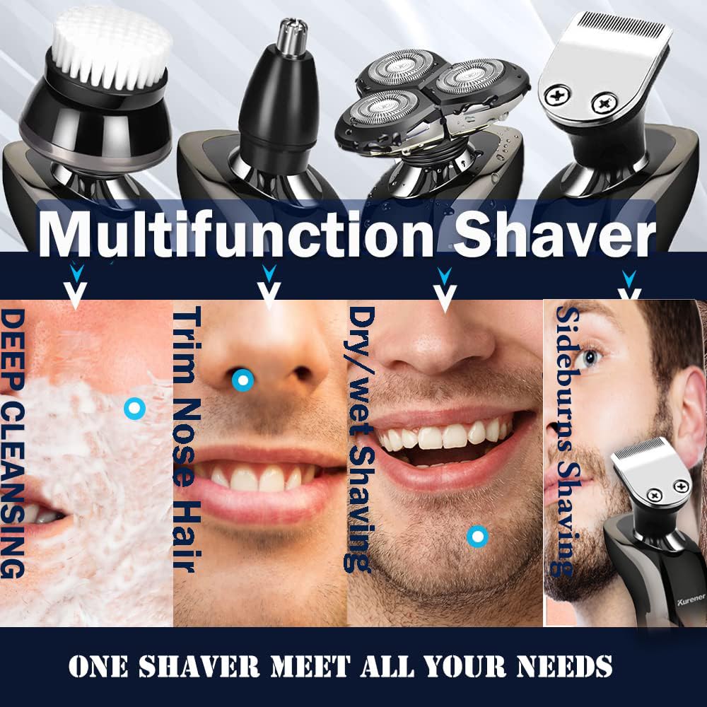 Kurener Electric Razor for Men 1250Series Washable, Powerful Motor