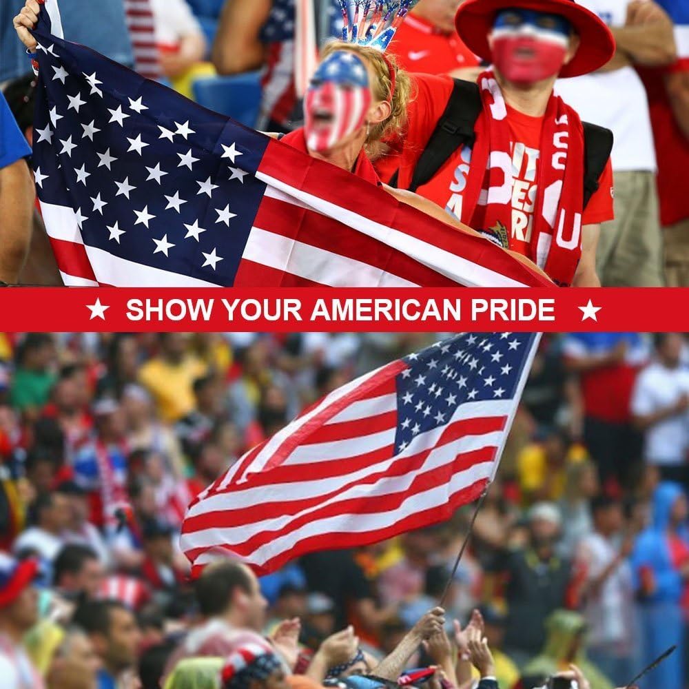 American Flag 4x6 FT, US Flags with Embroidered Stars, Sewn Stripes, Brass Grommets, Durable USA Flag for Outdoor