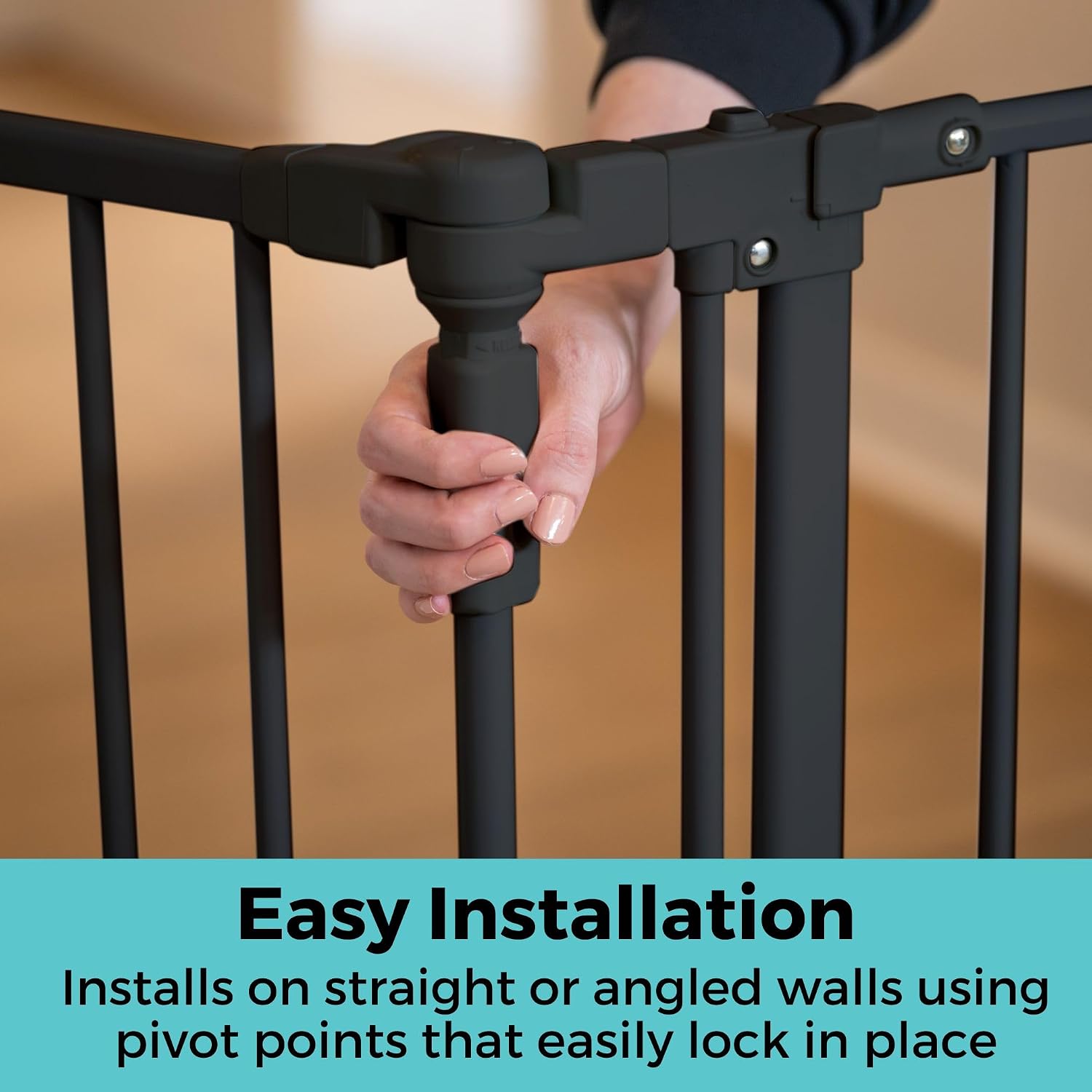 Toddleroo by North States - Deluxe Décor Safety Gate: Hardware Mounted Extra Wide Metal Baby Gate - Adjustable Child Gate - 38.3 to 72 Inches Wide - 30 Inches Tall - Matte Bronze