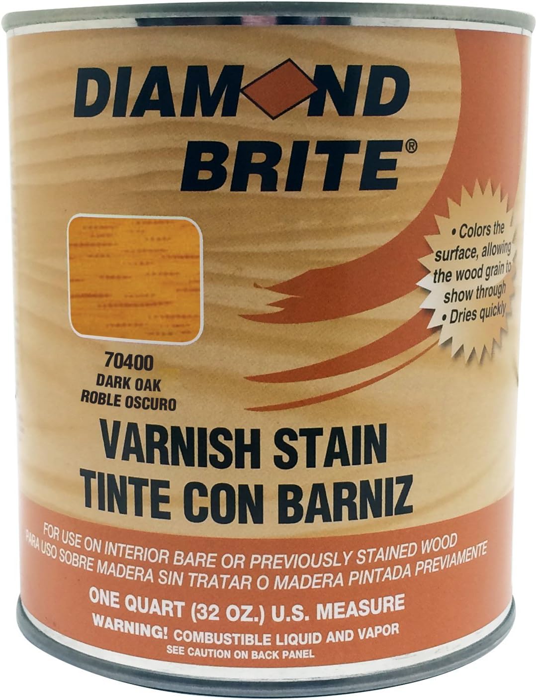 Diamond Brite Interior Varnish Stain, Walnut, 1 Gallon, 70200-1