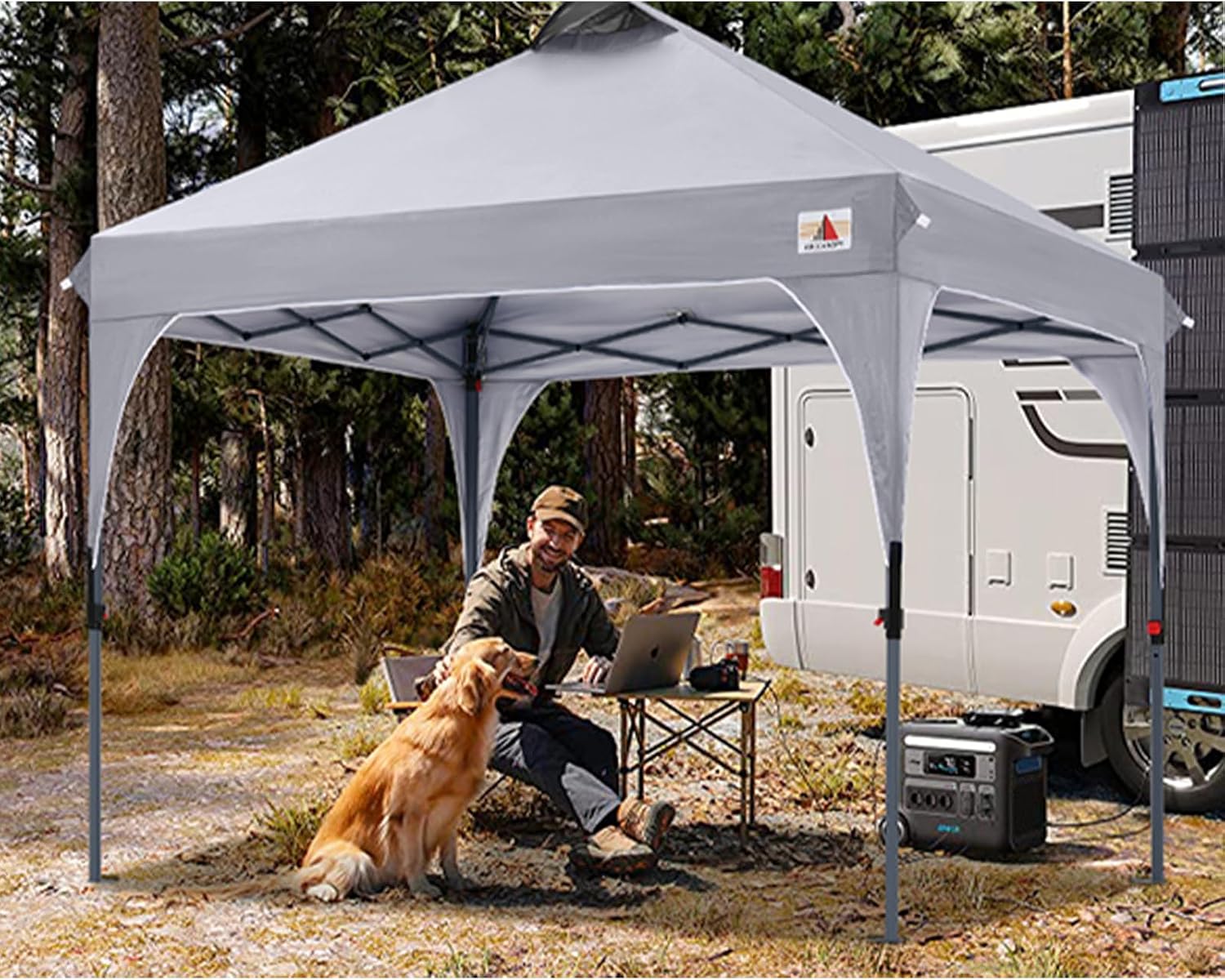 ABCCANOPY Outdoor Pop up Canopy Tent, 10x10 Instant Portable Canopy for Camping, Beach, Backyard,Gray | Water resistant & UV protection canopy, easy setup, with carry bag, ideal for camping, beach, backyard, market events