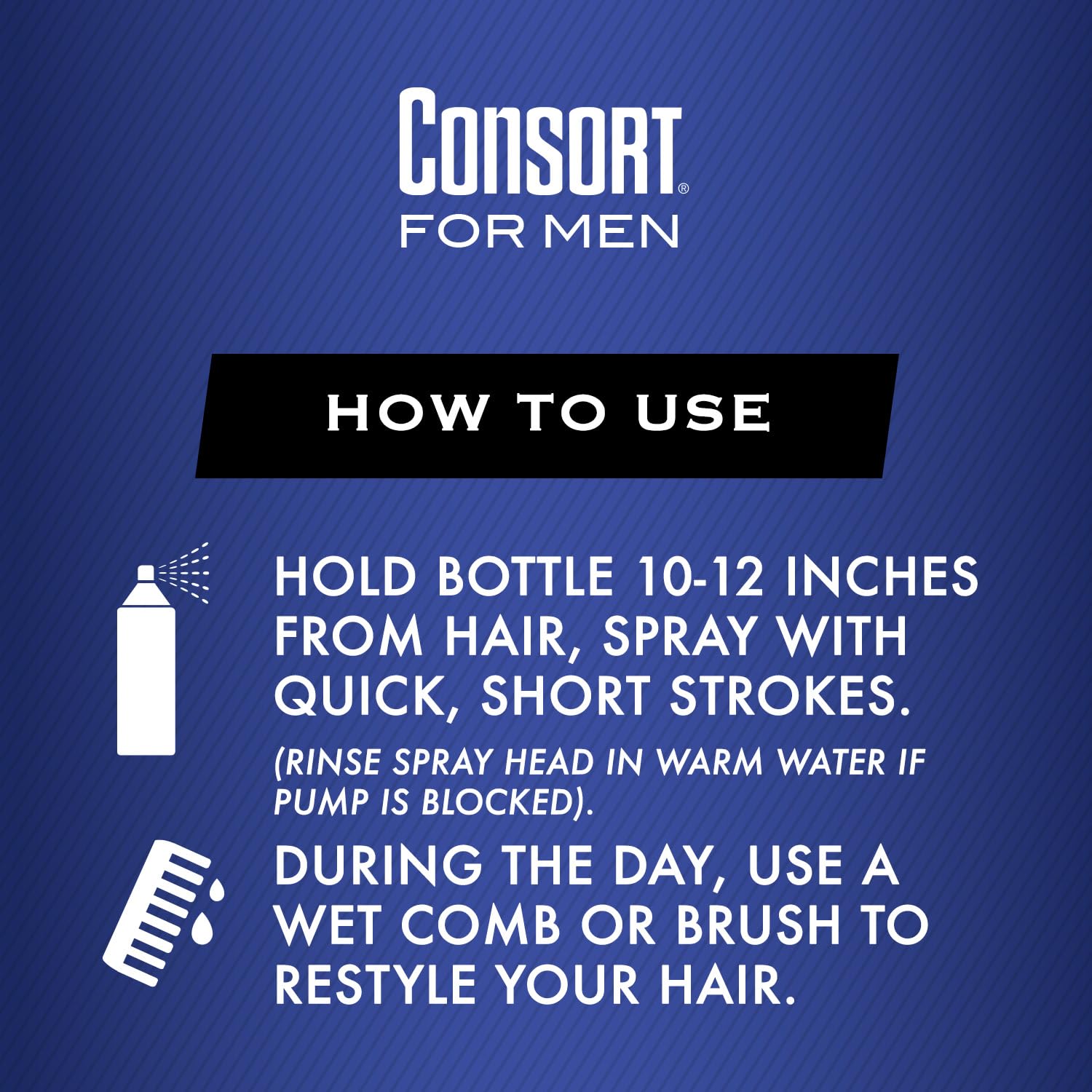 Consort Extra Hold Non-Aerosol Hair Spray for Men, Unscented, 8 Oz | Extra-hold pump hair spray, fast drying and not sticky or stiff, unscented