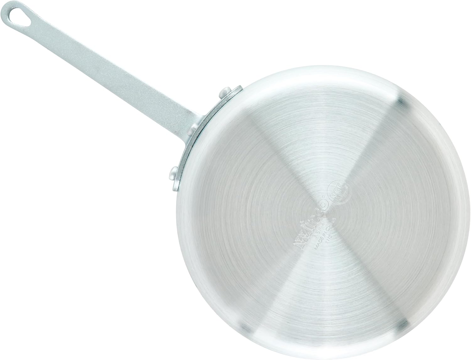 Winco 3 3/4 qt Heavy-Duty Tapered Aluminum Sauce Pan, 3.75 qt | Tapered sides, Heavy-duty, Riveted handle, Great for Cooking and Food Preparation