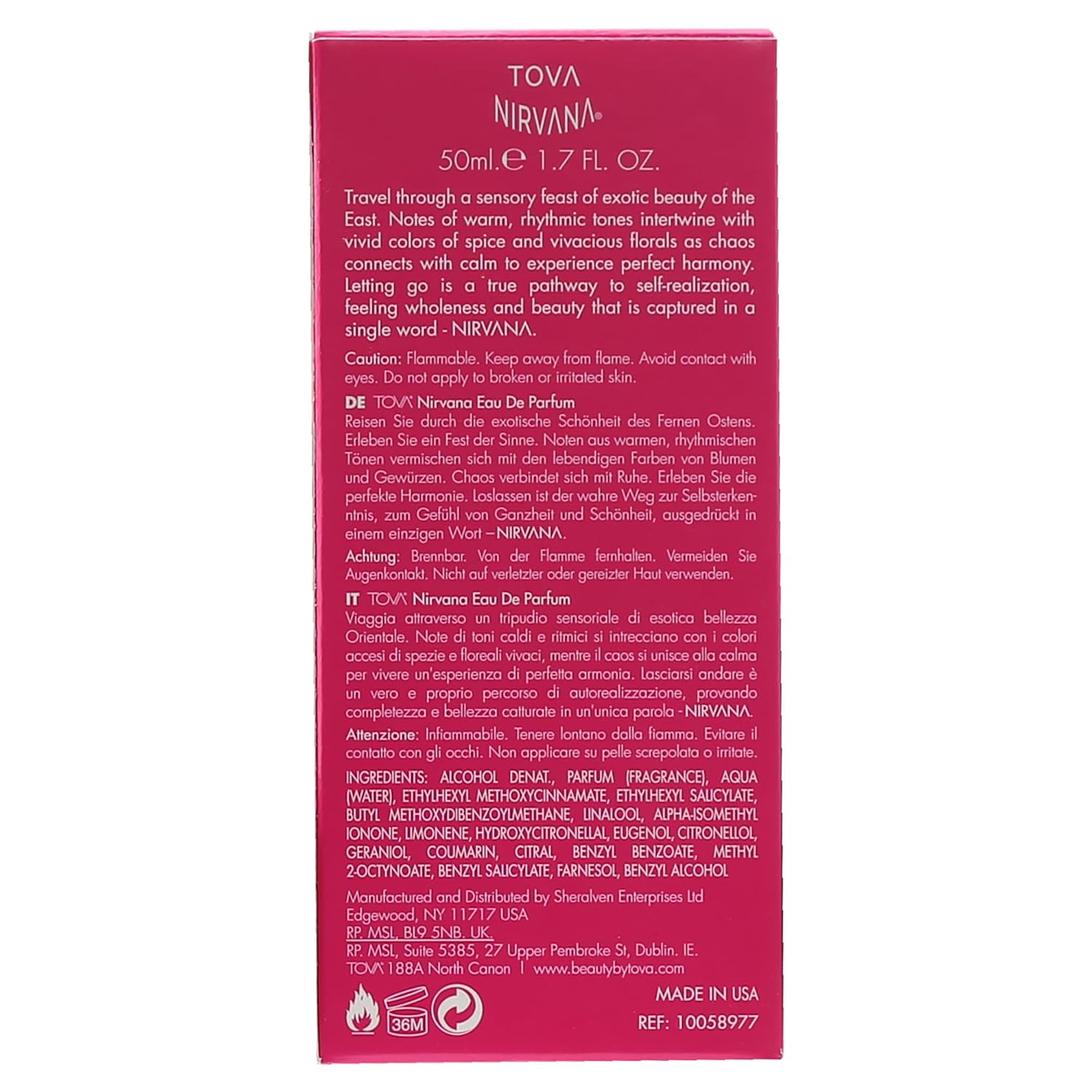 Tova Nirvana Ladies Eau De Parfum Spray 1.7 Oz