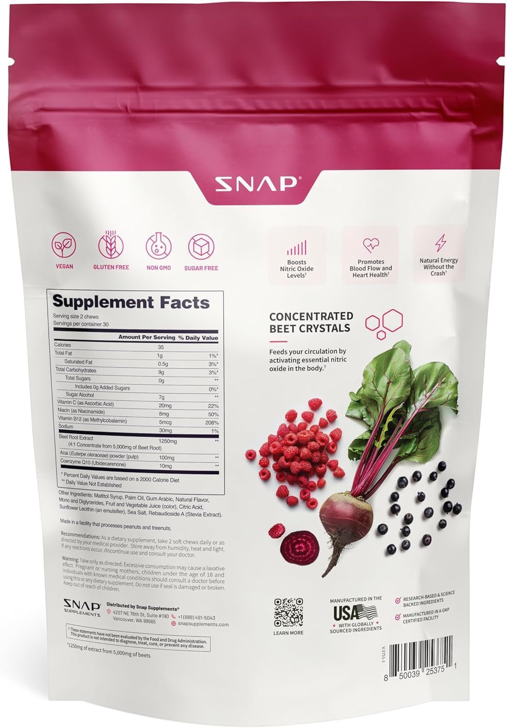 Snap Supplements Prostate Health + Nitric Oxide Bundle, 60 Soft Chews Each | Plant Sterols