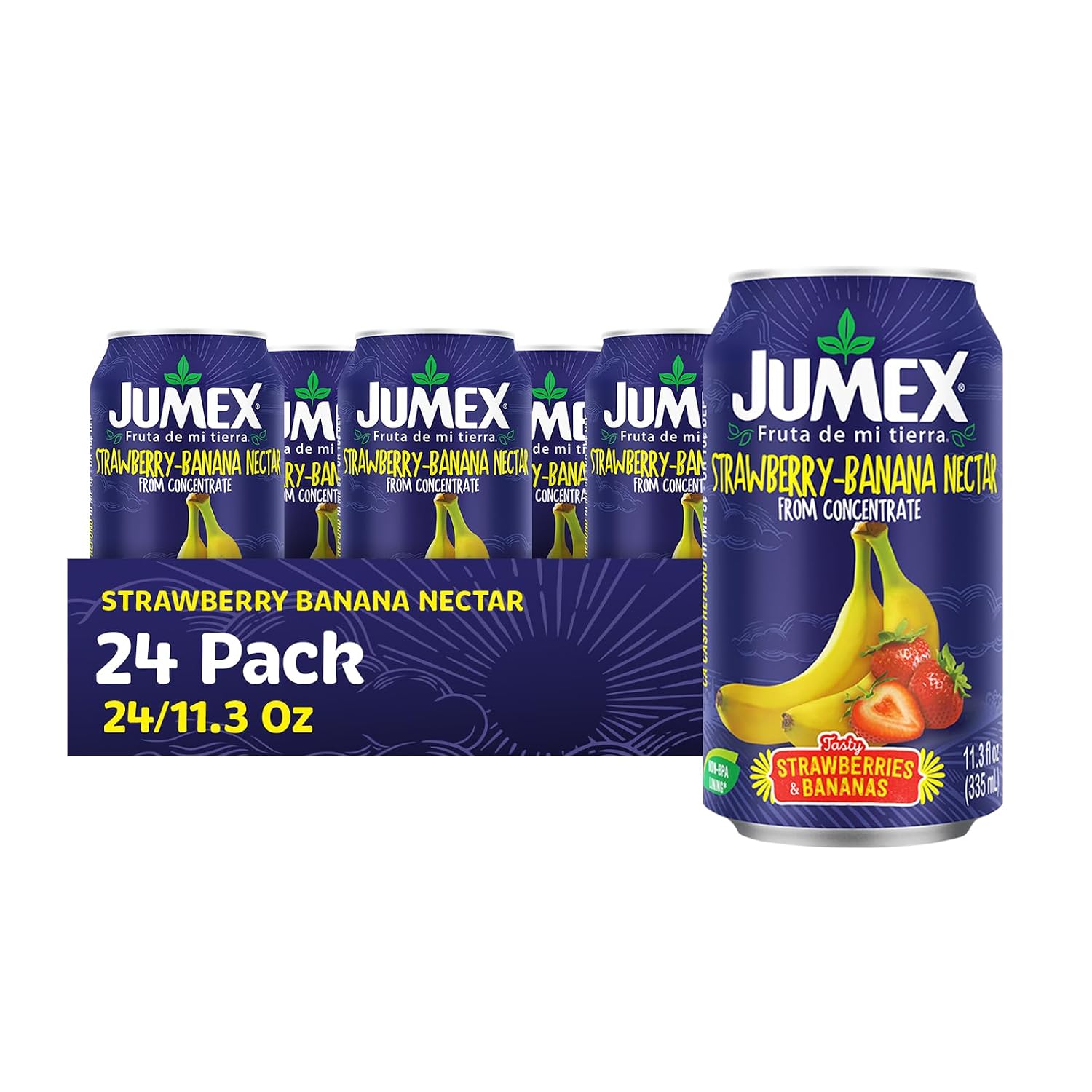 Jumex Mango Nectar Juice & Peach Nectar - Made with Fresh Fruit Puree - Tropical Fruit Juice Concentrate for Smoothie Mix, Cocktail Mixers & Kids Beverages - 11.3oz, 12 Pack Canned Drinks