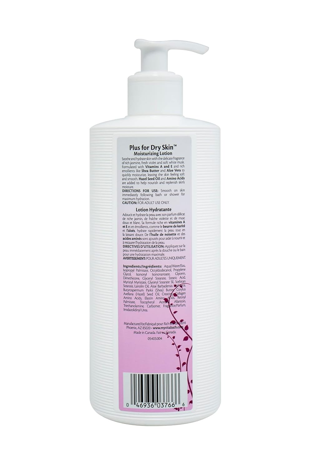 Vitabath Moisturizing Lotion Plus for Dry Skin 20 fl oz