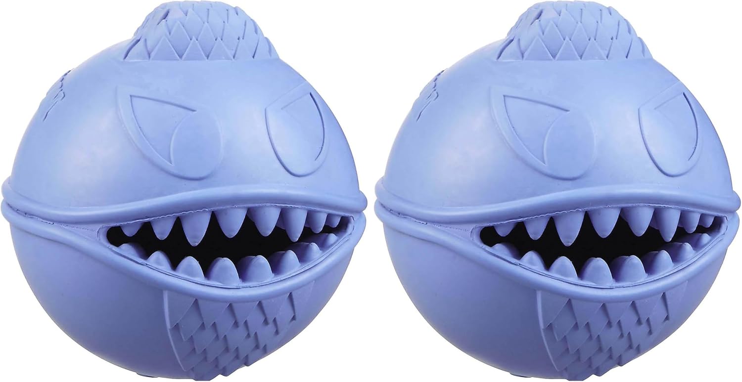 Jolly Pets Monster Ball Bouncing Dog Toy/Treat Holder, 3.5 Inches, Blue