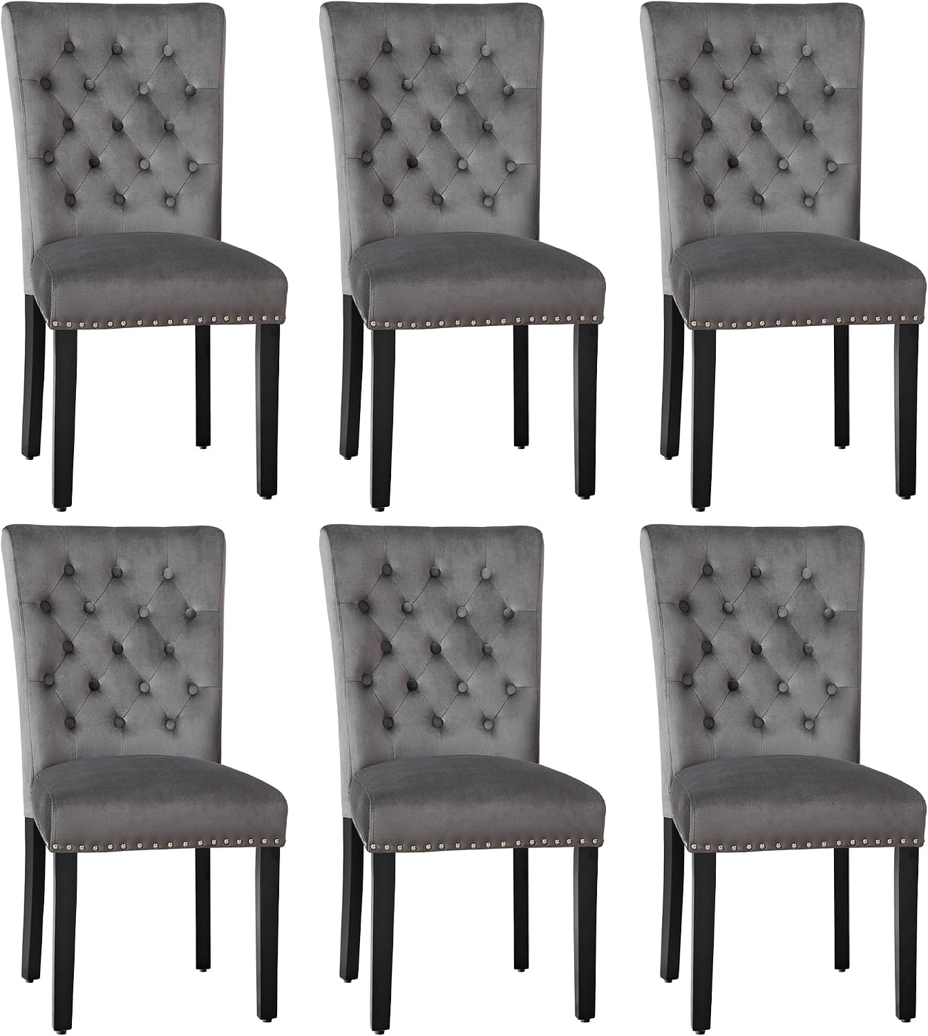 adochr Velvet Dining Chairs Set of 2, Parsons Kitchen Chair, Blue