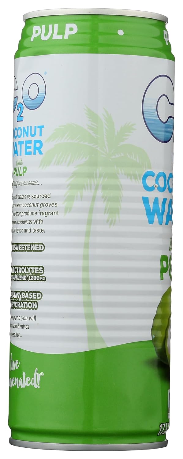 C2O Pure Coconut Water with Pulp, 17.5 Fluid Ounce