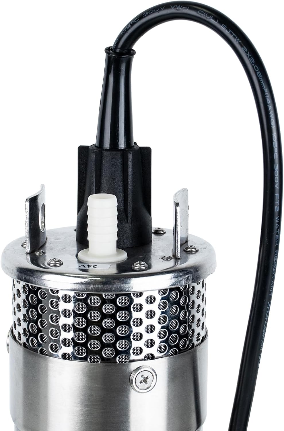 ECO-WORTHY 24V Submersible Deep Well Water Pump with 10ft Cable 1.6GPM 4'' 5A, Max Lift 230ft/70m, DC Pump/Alternative Energy Solar Battery Farm & Ranch Submersible Deep Well Pump