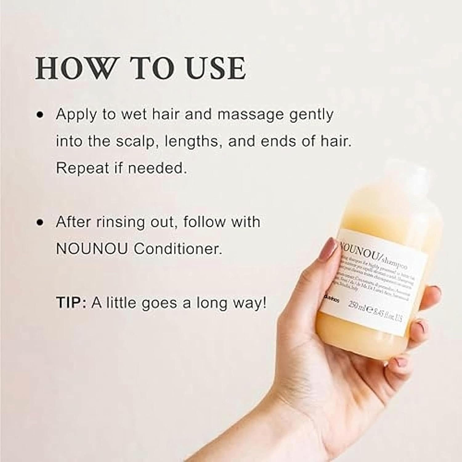 Davines NOUNOU/Shampoo, Nourishing Cleanser for Damaged, Processed or Brittle Hair - Restores Natural Softness, Shine & Body with Lupin- Hydrates Chemically Treated Hair