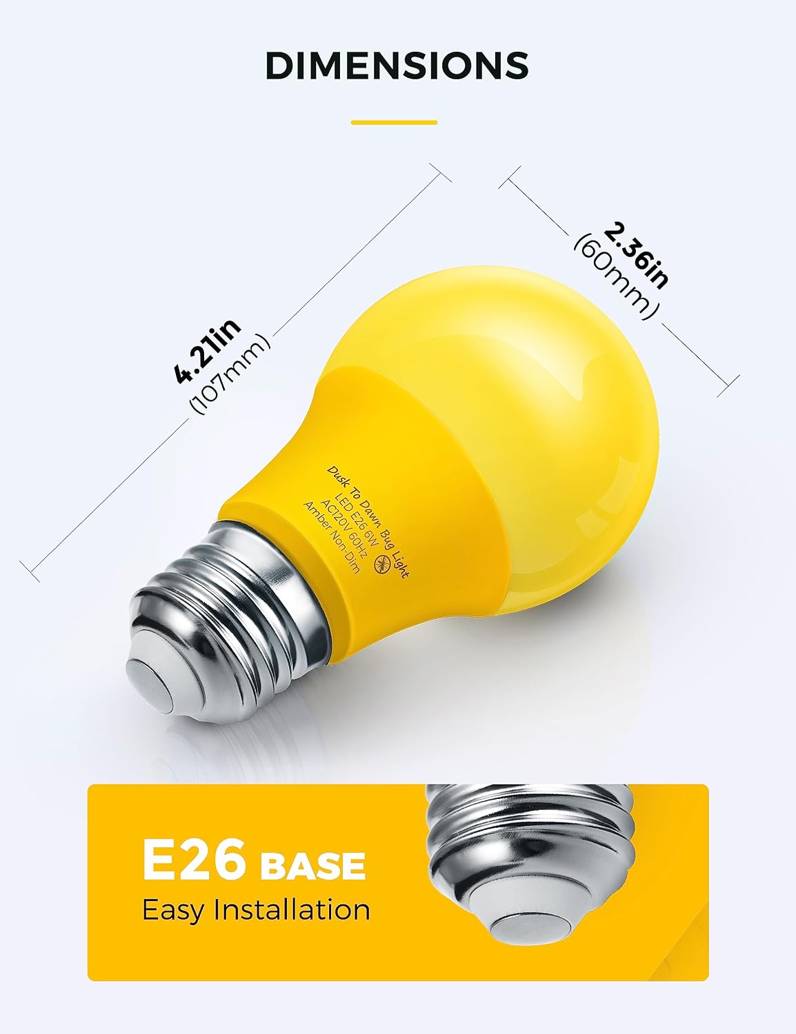 LOHAS Dusk to Dawn Sensor Light Bulbs, 40W Equivalent LED Outdoor Lighting